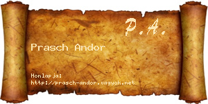 Prasch Andor névjegykártya